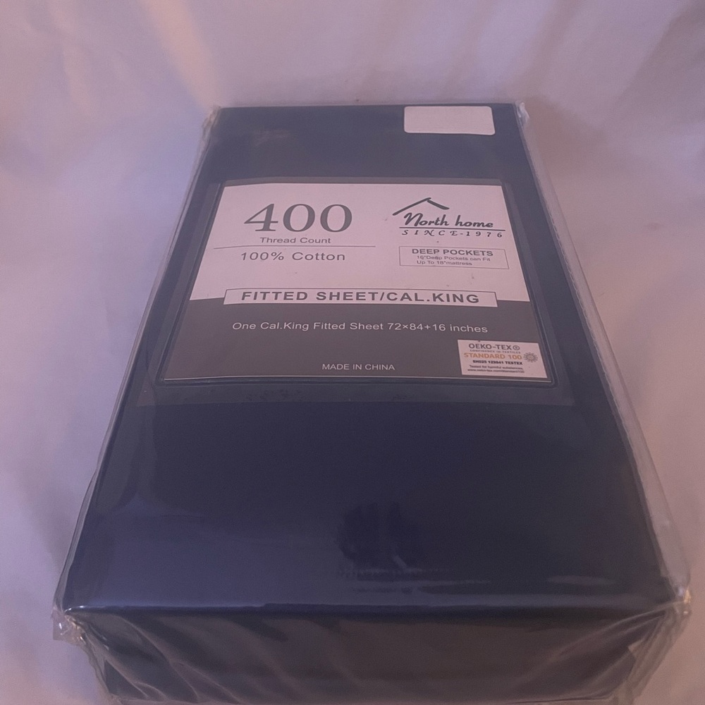 North Home Navy Blue California King Bed Sheet